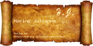 Haring Julianna névjegykártya